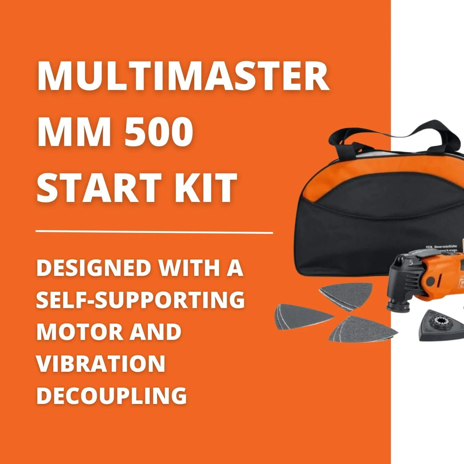 Fein MultiMaster MM 500 Start Oscillating Kit for Interior Construction and Renovation - 350W, Starlock Max Mount, QuickIn System, Lower Vibration, Constant Speed - 72295264090