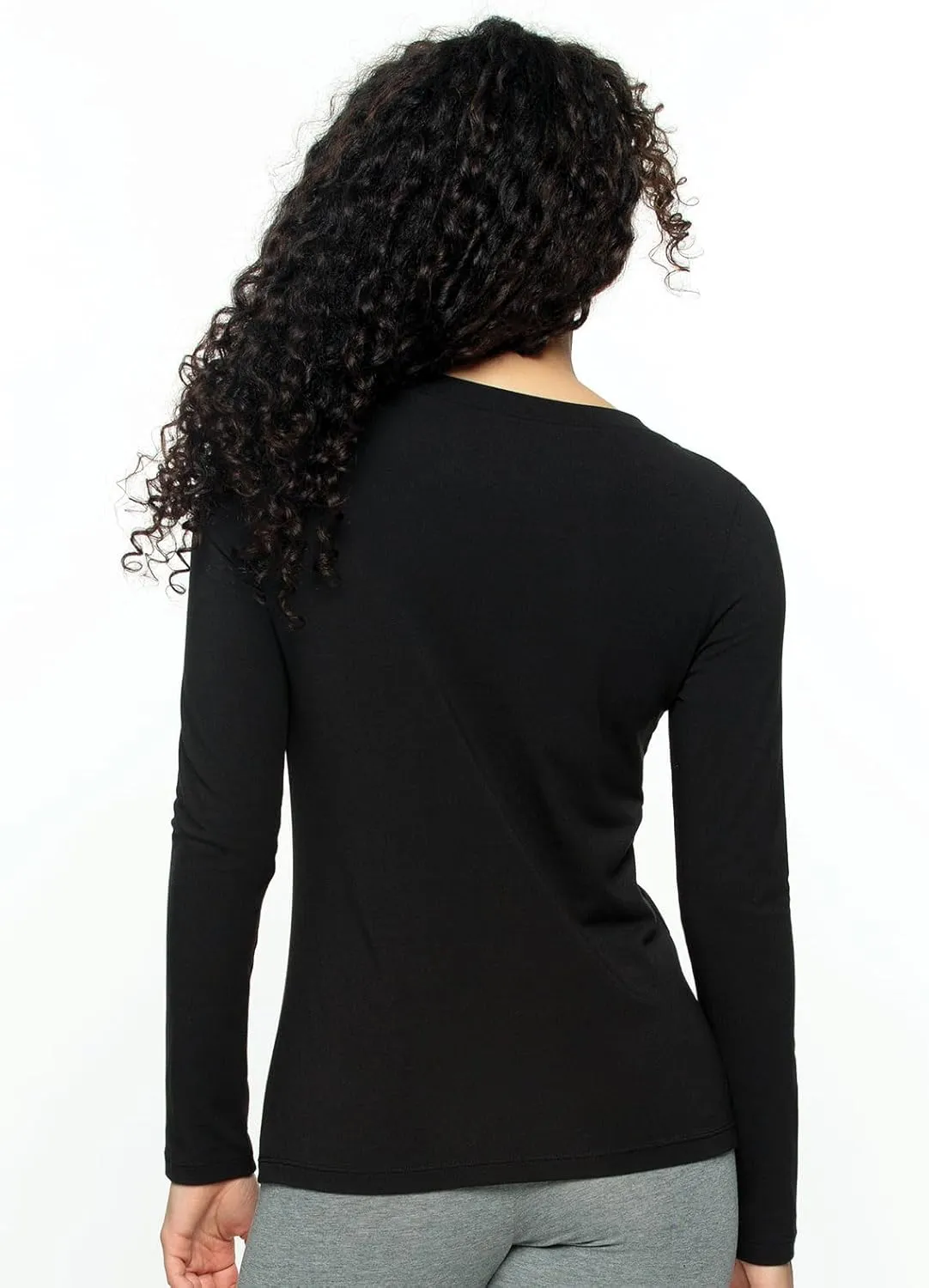 Felina - V-Neck Long Sleeve Tee - Comfortable Knit Tops for Women, Casual Long Sleeve Shirts, Lightweight Layering Essential