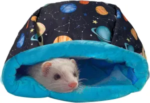 Ferret Cage Accessories Cute Ferret Rat Bed Stuff for Cage Set Supplies(Black Galaxy)