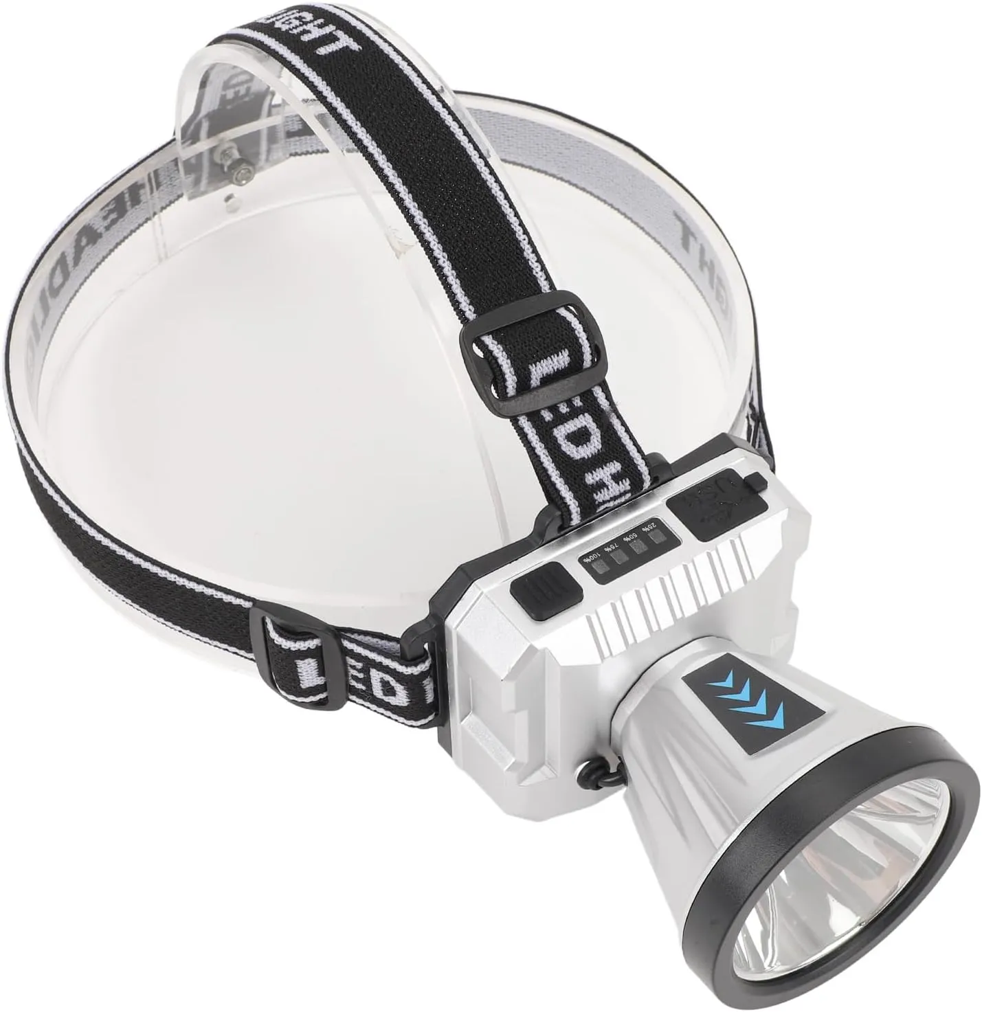 FILFEEL Super Bright Rechargeable High Power Headlamp, LED Adjustable Angle Portable Outdoor with Long Lasting Lighting for Camping Fishing, Powered by 1200mAh Lithium Battery