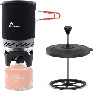 Fire-Maple "Fixed Star 1" Backpacking and Camping Stove System and Firemaple Star French Press Coffee Filte