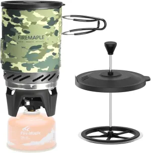 Fire-Maple "Fixed Star 1" Backpacking and Camping Stove System and Firemaple Star French Press Coffee Filter