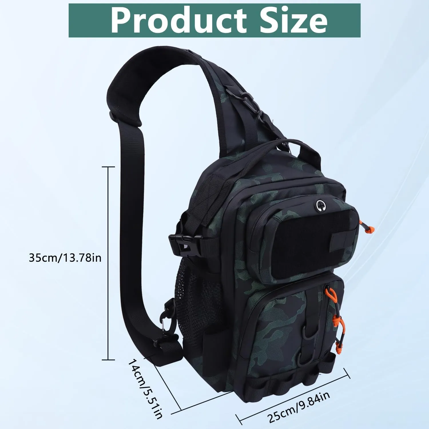 Fishing Backpack Tackle Storage Bag with Rod Holder,Lightweight Outdoor Water-Resistant Fishing Shoulder Storage Bag for Fishing, Hunting,Camping and Hiking (Green)