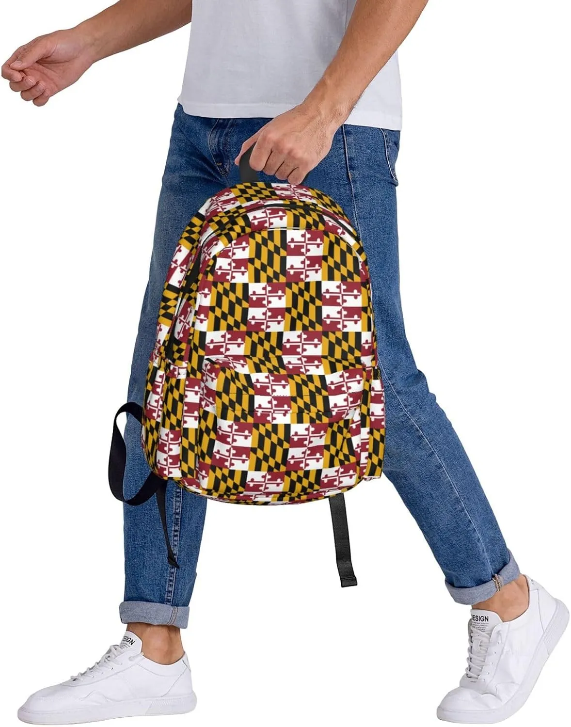 flag of maryland Backpack Large Capacity Backpack Lightweight Double Shoulder Bag For Women Men Travel