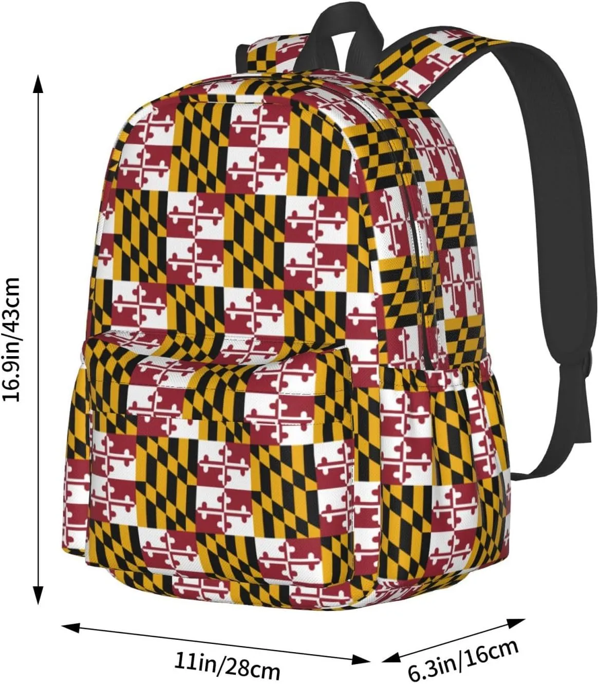 flag of maryland Backpack Large Capacity Backpack Lightweight Double Shoulder Bag For Women Men Travel