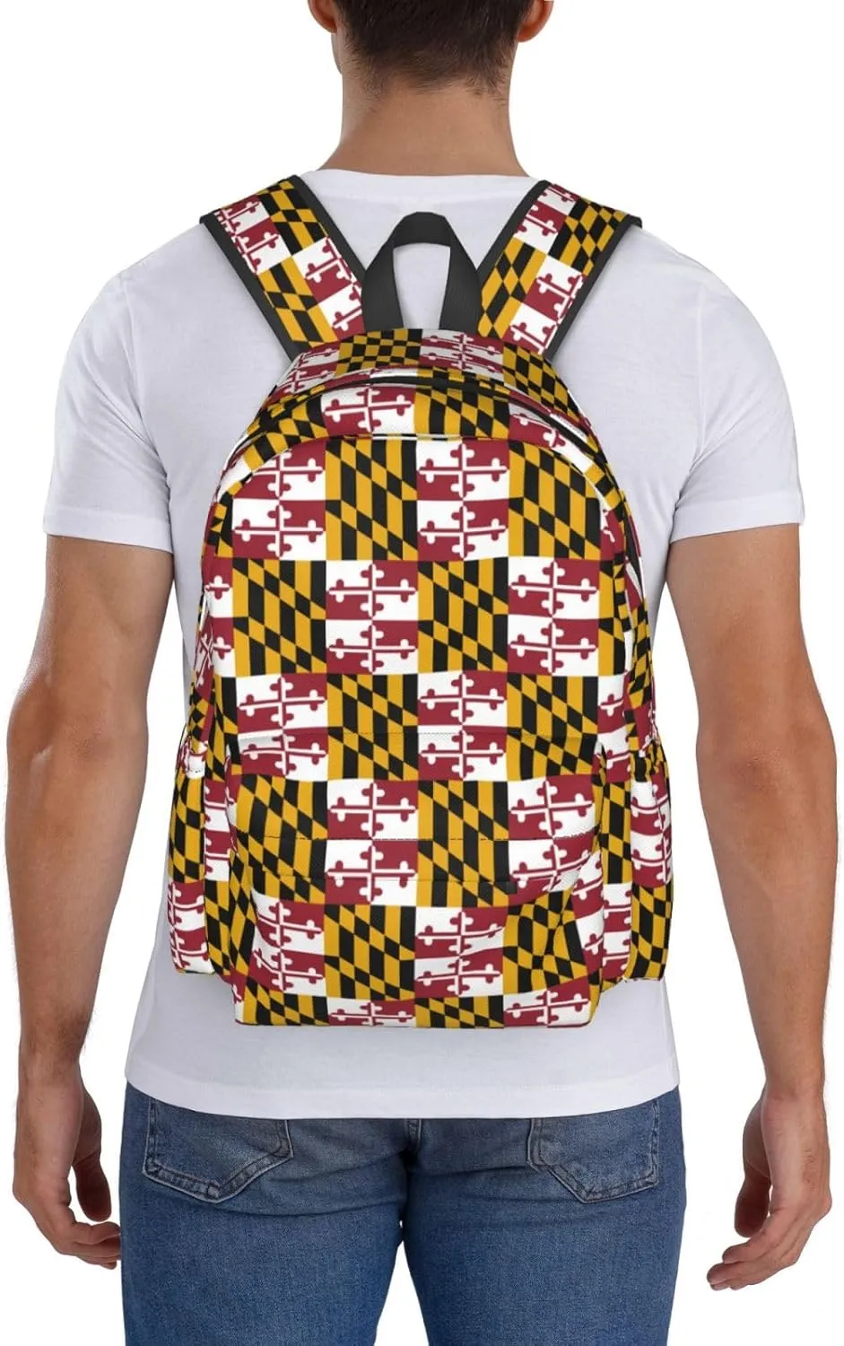 flag of maryland Backpack Large Capacity Backpack Lightweight Double Shoulder Bag For Women Men Travel