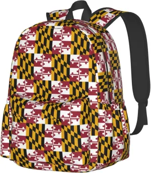 flag of maryland Backpack Large Capacity Backpack Lightweight Double Shoulder Bag For Women Men Travel