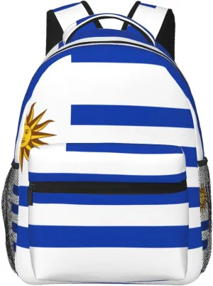 Flag of Uruguay Backpack, suitable for light travel, daily multi-purpose bag, suitable for commuting, cycling, work