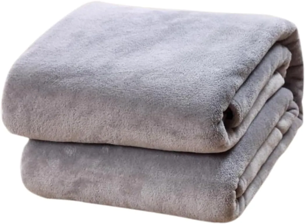 Flannel Fleece Blanket Soft Silver Grey Cozy Bedding for Home Use Lightweight Warm for Camping and Backpacking Stylish Decor for Any