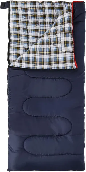 Flannel Sleeping Bag for Adults, Waterproof Cold Weather & Warm Camping Sleeping Bag with Compression Sack, 3 Season Trip Warm Envelope Sleeping Bag for Camping, Hiking, Backpacking, Outdoors