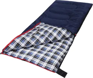 Flannel Sleeping Bag for Adults, Waterproof Cold Weather & Warm Camping Sleeping Bag with Compression Sack, 3 Season Trip Warm Envelope Sleeping Bag for Camping, Hiking, Backpacking, Outdoors