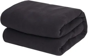 Fleece Sleeping Bag Liner Emergency Blanket Zippered Portable Camping Blanket Single Sleeping Bag for Fishing Backpacking, Dark Gray