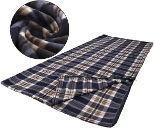 Fleece Sleeping Bag, Microfiber Lightweight Travel Sheet Liner, Comfortable Warm Sleeping Bag for Cold Weather, Camping Blanket with Carry Storage Bag for Outdoor Backpacking(Black)