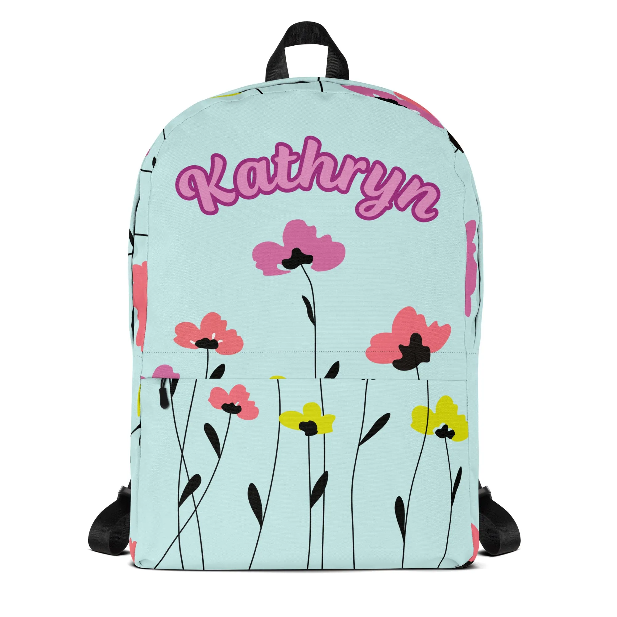 Floral Personalized Name Backpack