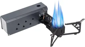 Foldable Cassette Stove for Outdoor Camping, Portable Mini Stove with Storage Bag, Silver Gray Color with Frosting