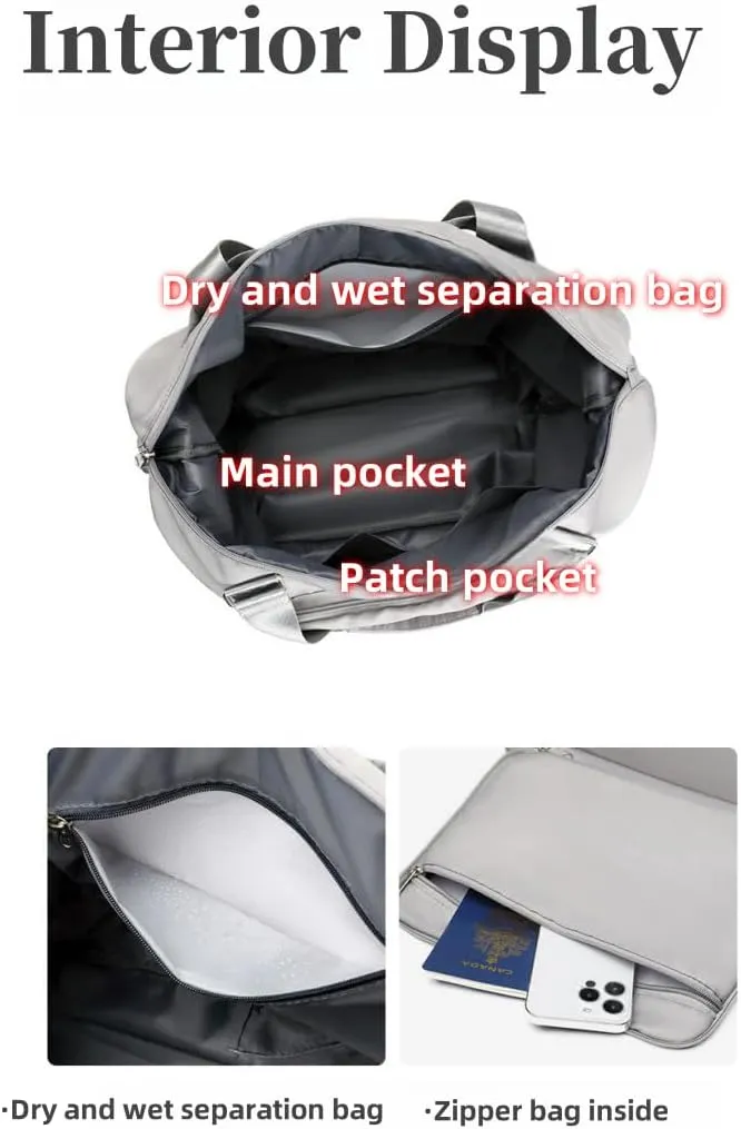 Foldable Travel Backpack with Dry-Wet Separation, Large Capacity, Expandable Base & Multi-Way Carry for Short Trips & Fitness (Black)