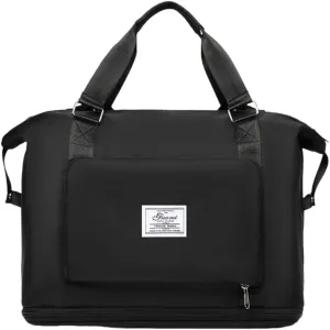Foldable Travel Backpack with Dry-Wet Separation, Large Capacity, Expandable Base & Multi-Way Carry for Short Trips & Fitness (Black)