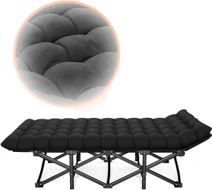 Folding Camping Cot, Folding Beds with Pearl Cotton Mattress, High-Elastic Cotton, Matte Frosting Process, Ergonomics, Portable Storage(66x188)