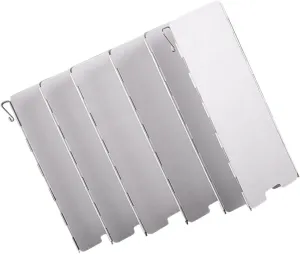 Folding Windscreen for Camping Stove 12 Plates Aluminum Alloy Compact Stove Wind Guard Portable Cooker Windscreen Pegs