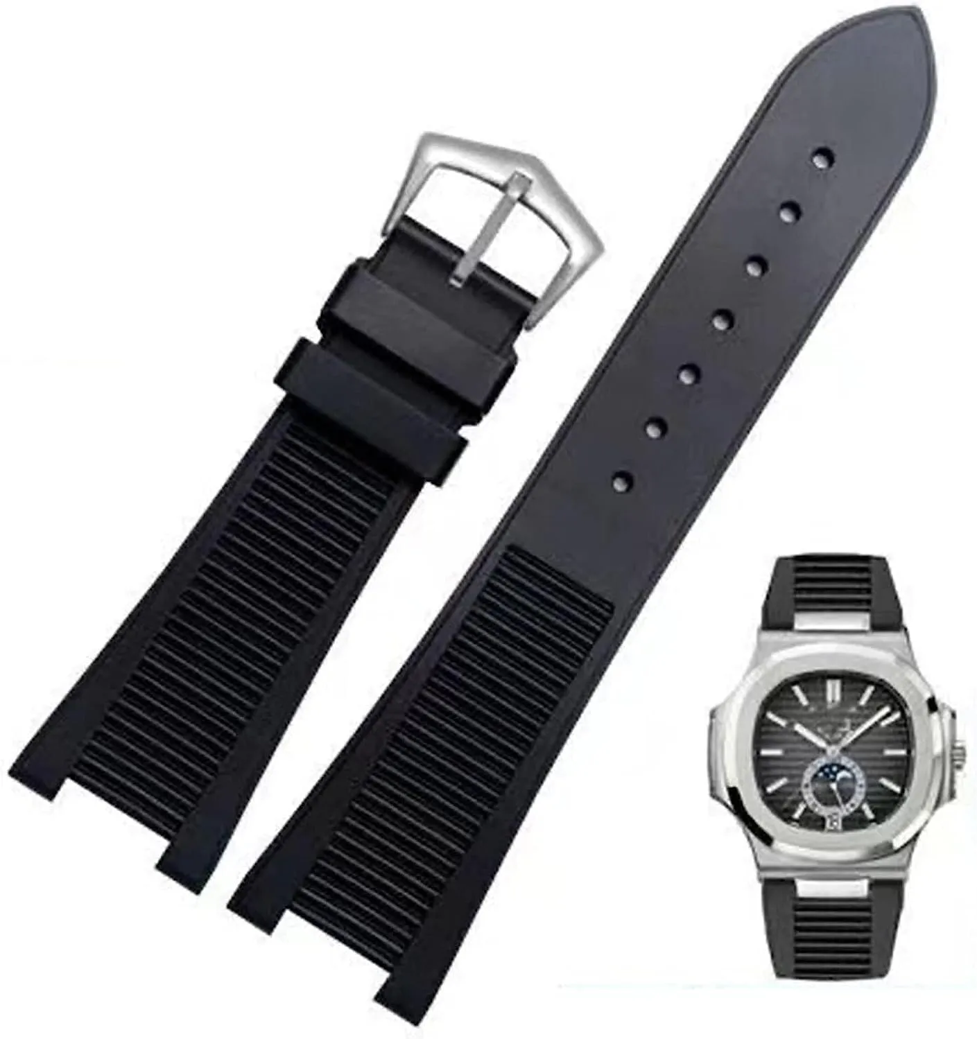 For Patek Philippe Nautilus 5711 5712G Silicone black blue brown wristband Sports Rubber Watch band