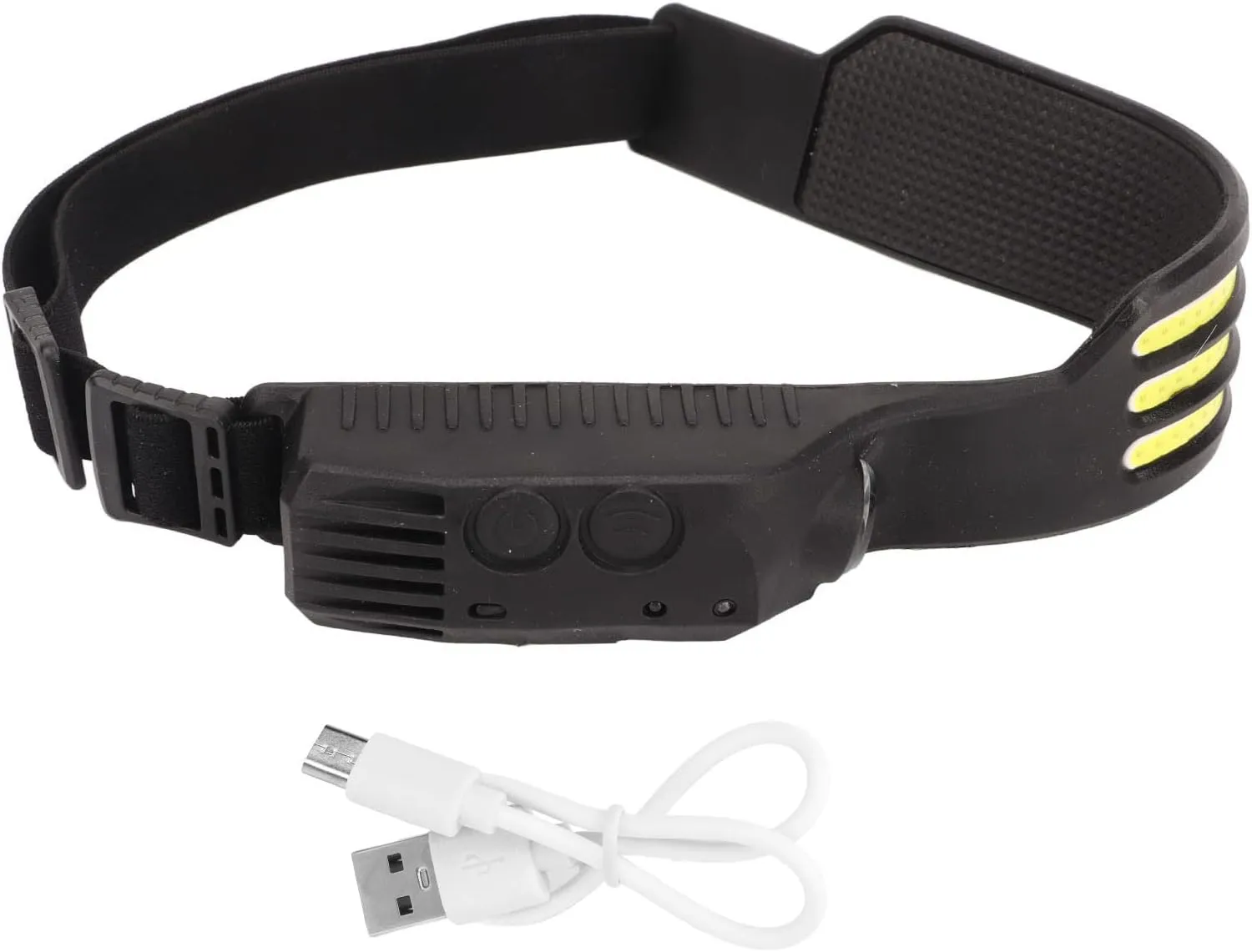 Forehead Bright Heads Lights, Strip COB Headlamp, Bright Wide Beam Rechargeable Heads Light with Motion Sensor for Outdoor Fishing