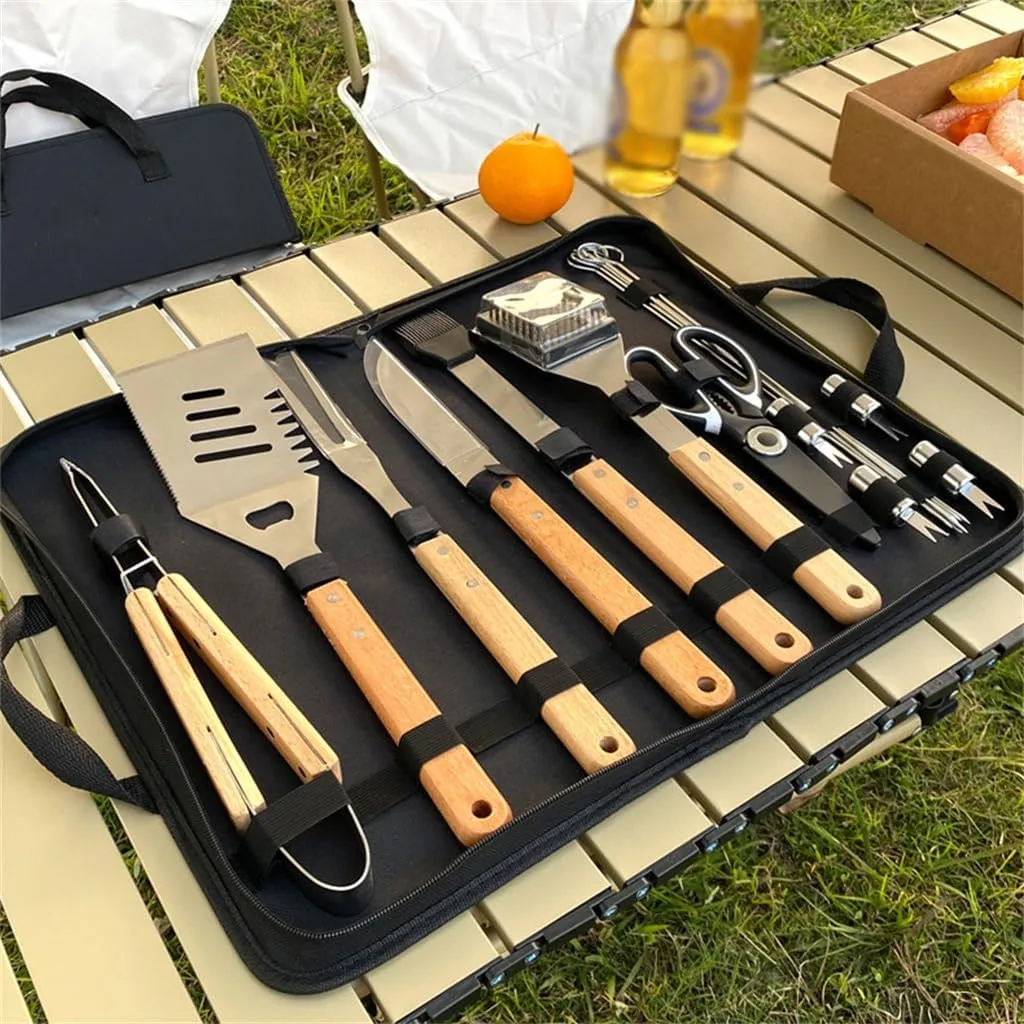 Fork Shovel Clip BBQ Accessories Cloth Bag Stainless Steel Baking Set