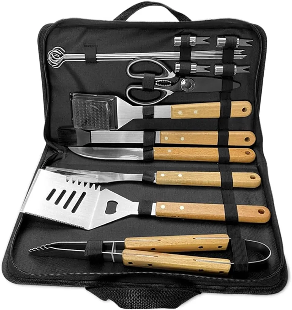 Fork Shovel Clip BBQ Accessories Cloth Bag Stainless Steel Baking Set