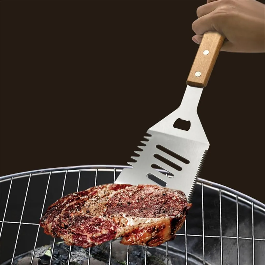 Fork Shovel Clip BBQ Accessories Cloth Bag Stainless Steel Baking Set