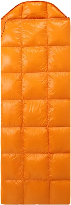 Four Seasons Camping Duck Down Sleeping Bag, Outdoor Adult Sleeping Bag, Portable Indoor Ultra Light Waterproof Down Sleeping Bag, Orange