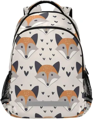 Fox Pattern Design Waterproof Backpack - Casual Outdoor Sports Daypack with Ergonomic Shoulder Straps#334