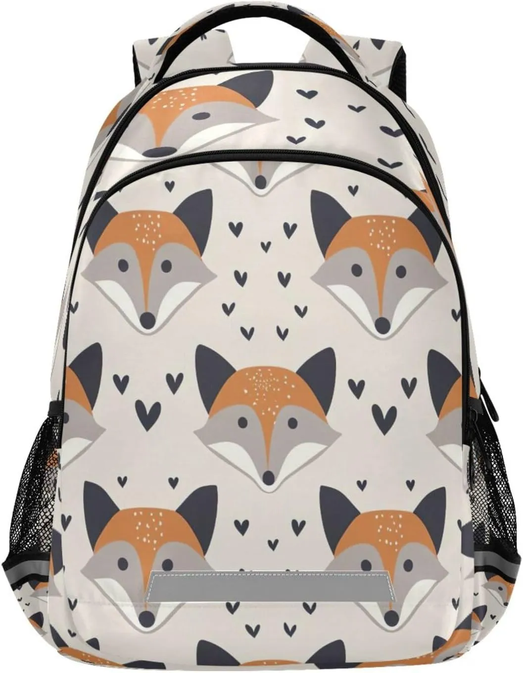 Fox Pattern Design Waterproof Backpack - Casual Outdoor Sports Daypack with Ergonomic Shoulder Straps#334