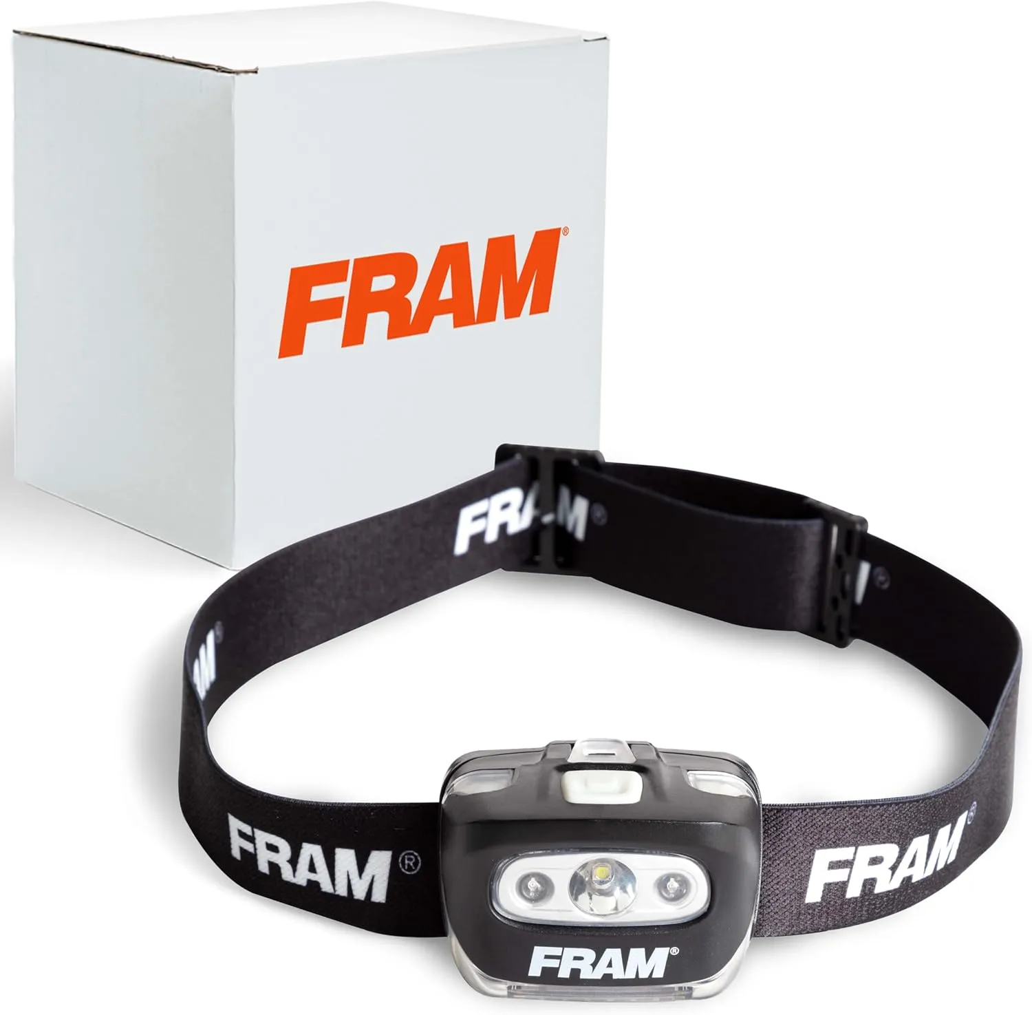 FRAM FAC40008 Headlamp Flashlight with White & Red Light, Comfortable Headband, Survival Gear, Waterproof lamp.