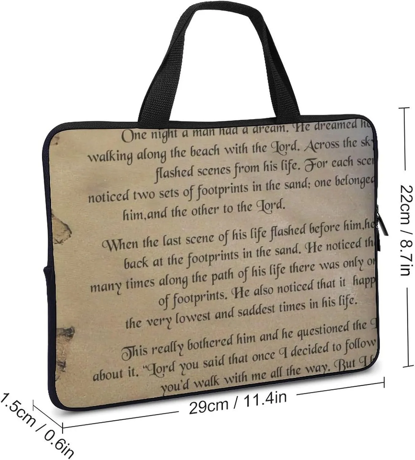 French Engraved Floral Toile Laptop Bag Waterproof Dustproof Crack Proof Large Capacity