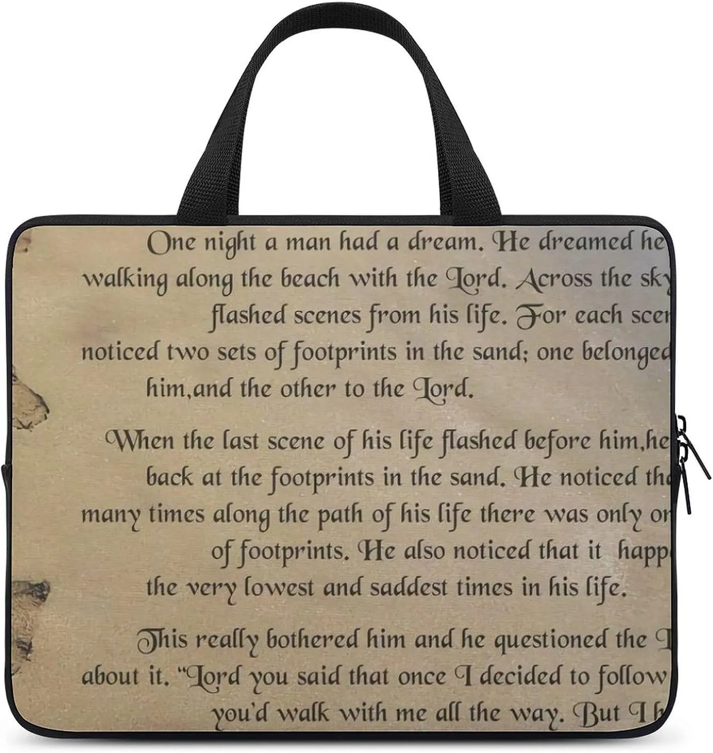 French Engraved Floral Toile Laptop Bag Waterproof Dustproof Crack Proof Large Capacity