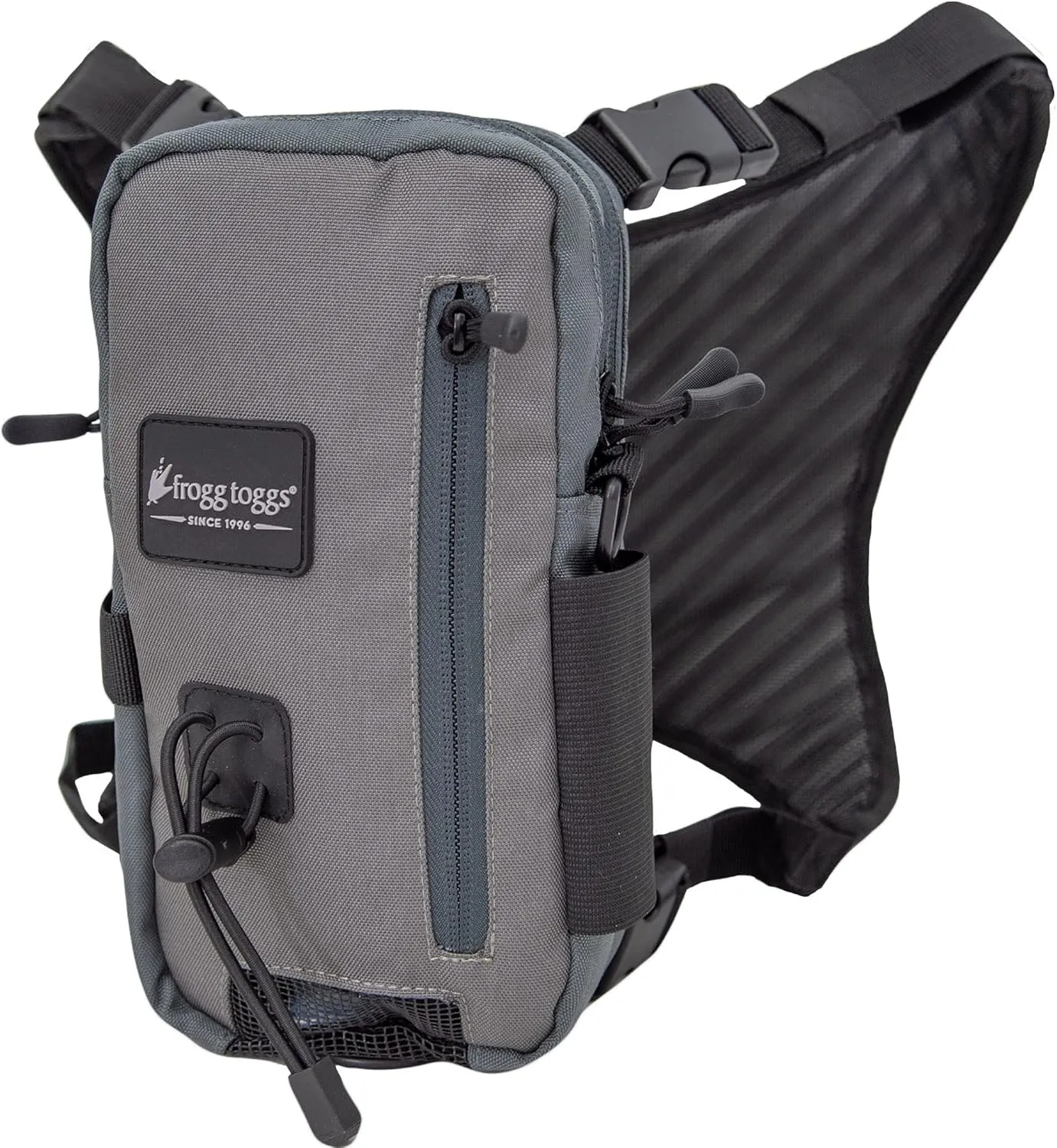 FROGG TOGGS Hightide Fishing Chest Pack, Easy Hands-Free tackle storage bag with built-in Rod Support