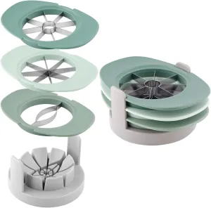 Fruit Cutter Slicer, 4 in 1 Apple Corer Remover Green 430 Stainless Steel Tomato Wedges Vegetable Cutter Multifunctional Kitchen Tool for Fruit & Vegetable Cutting