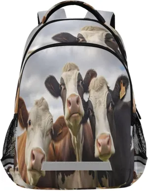 Funny Cow Design Waterproof Backpack - Casual Outdoor Sports Daypack with Ergonomic Shoulder Straps#620