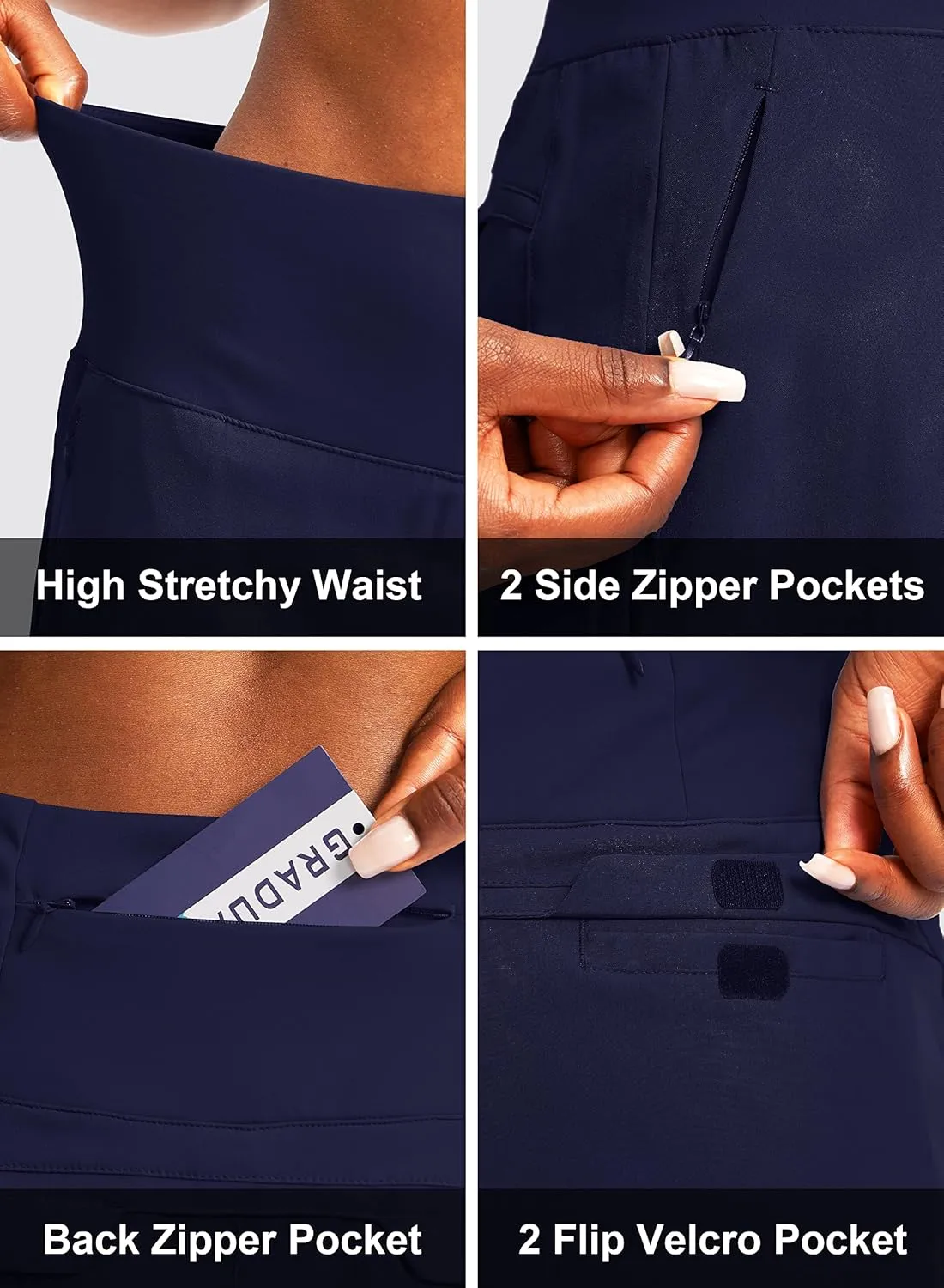 G Gradual Golf Skorts Skirts for Women with 5 Pockets Women's High Waisted Lightweight Athletic Skirt for Tennis Running