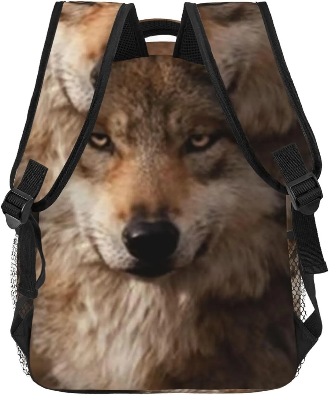 G-ray Wolf Lightweight Casual Student Backpack With Adjustable Shoulder Straps And Cushioned Back For Comfort Black
