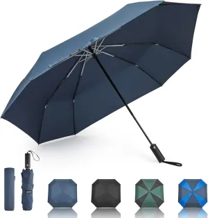 G4Free 54 Inch Large Golf Umbrella, Automatic Square 3 Folding Windproof Compact Travel Rain Umbrella