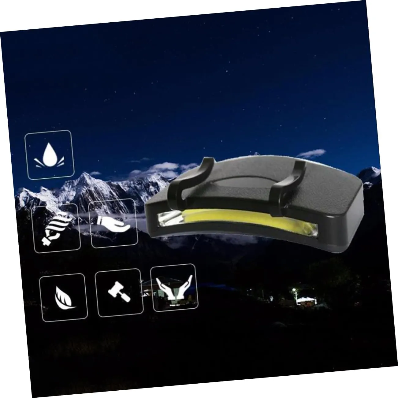 Gadpiparty 4pcs Cob Clip Headlamp Mini Hands Lamp for Outdoor Activities Portable Light for Hiking Camping Fishing and More Battery Not Included