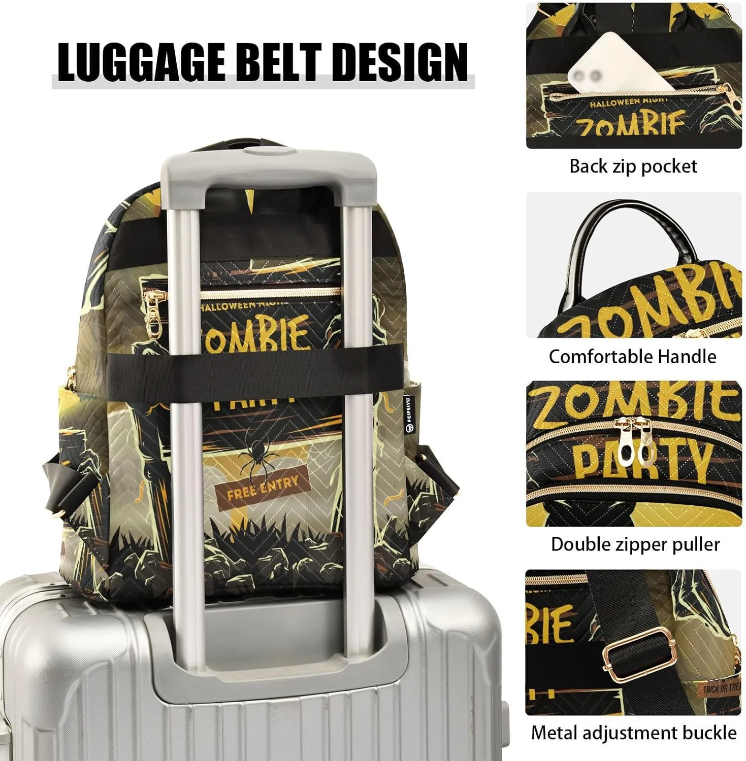 GAIGEO Halloween Dead Mans Women's Backpack, Large Capacity Womens Backpack, Lightweight Backpack for Women, M