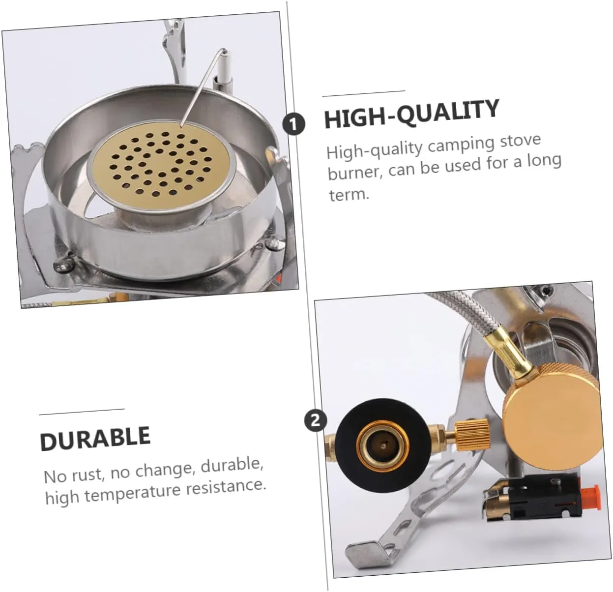 GANAZONO 3pcs Windproof Camping Stove Burner One-step Ignition Lightweight Ideal for Outdoor Activities