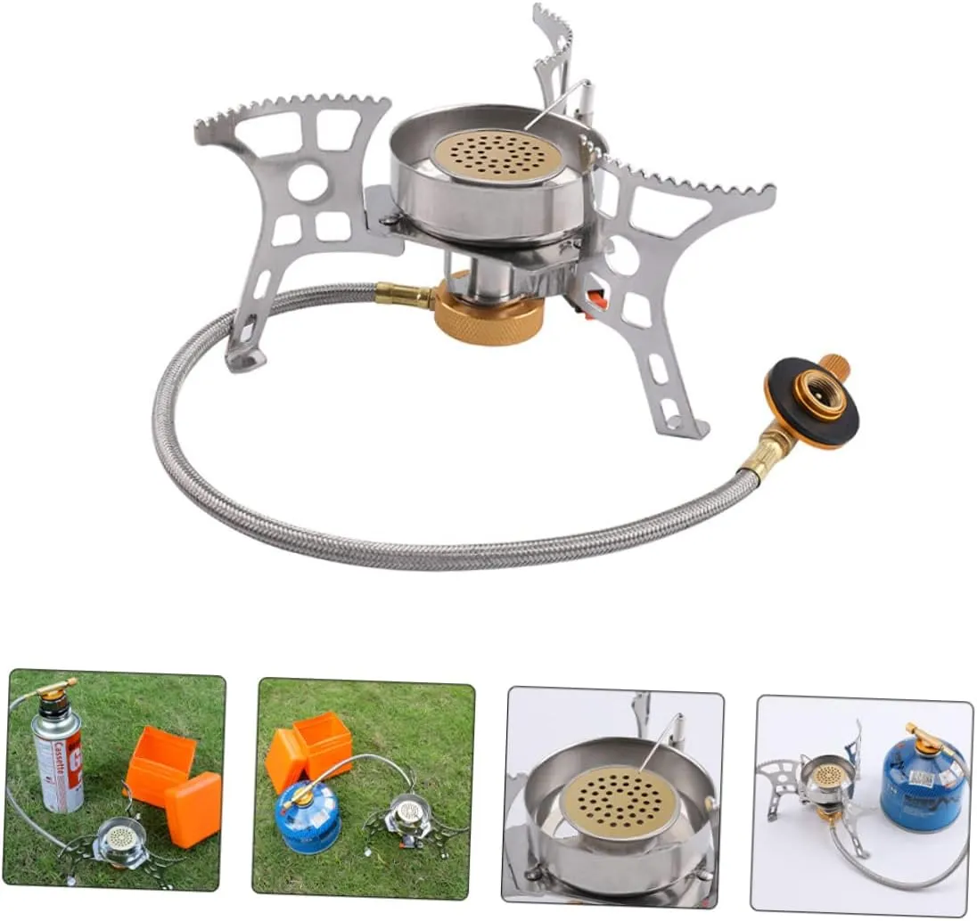 GANAZONO 3pcs Windproof Camping Stove Burner One-step Ignition Lightweight Ideal for Outdoor Activities