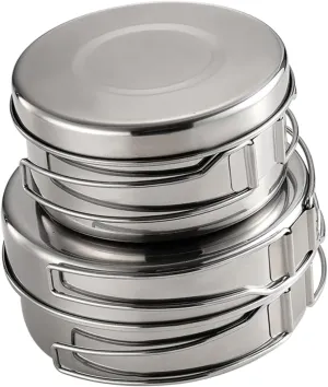 GANAZONO Stainless Steel Camping Cookware Set Cooking Pot Pan Kit Portable Cooking Stove for Outdoor Camping Hiking Fishing Compatible
