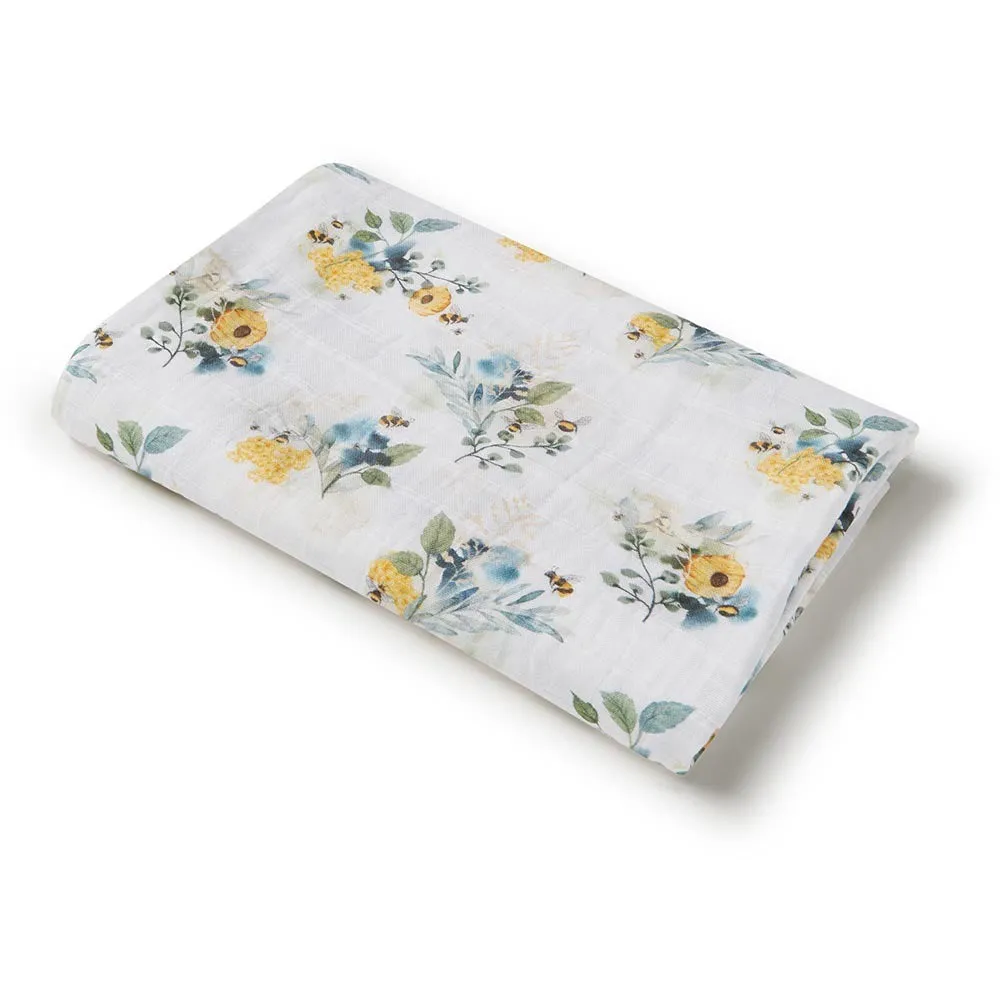 Garden Bee Muslin Wrap