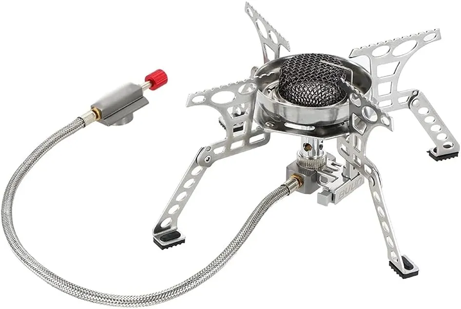 Gas Powered Cooking Stove Outdoor Camp Gas Stove Stainless Steel Outdoor Windproof Mini-Stove Picnic Hiking Equipment
