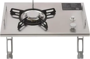 Gdrasuya10 Outdoor Camping Gas Stove 4000W Single Burner Stove Butane & Propane Gas Stove 13648 BTU Gas Cooking Stove Portable Gas Camp Stove Electronic Ignition Gas Stove for Outdoor Trip, Silver