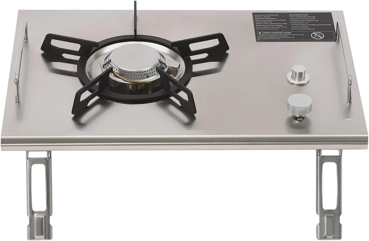 Gdrasuya10 Outdoor Camping Gas Stove 4000W Single Burner Stove Butane & Propane Gas Stove 13648 BTU Gas Cooking Stove Portable Gas Camp Stove Electronic Ignition Gas Stove for Outdoor Trip, Silver