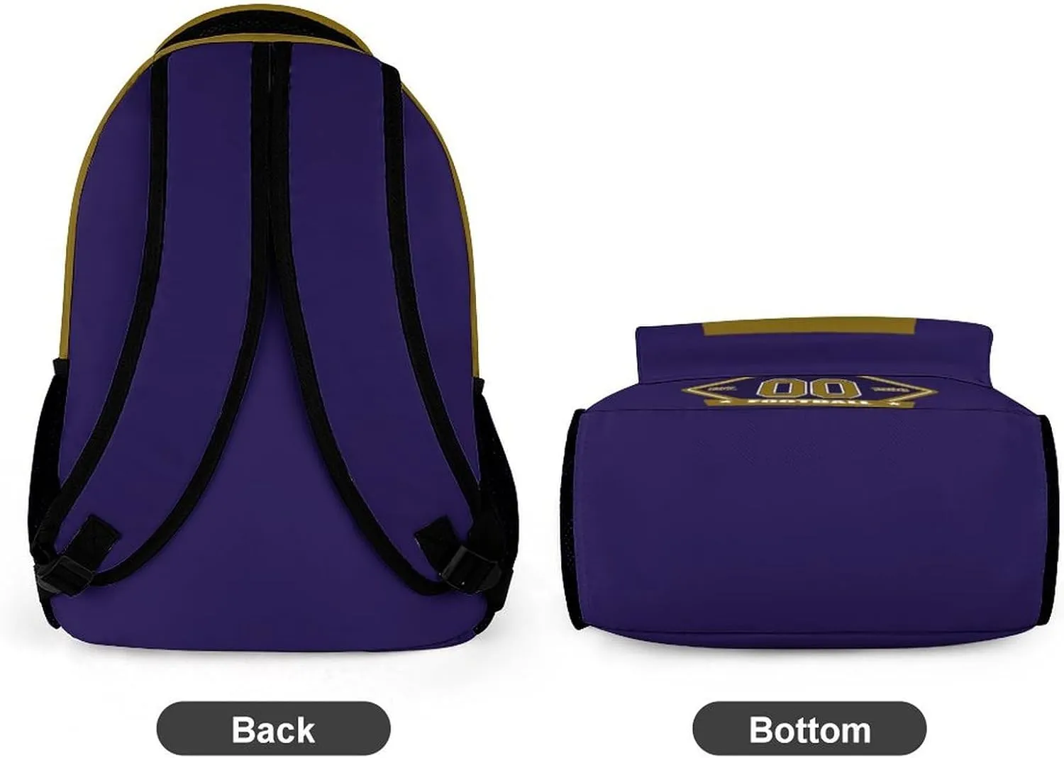 Generic Custom Backpack High Capacity Bag Football Fans Gifts for Men Women Teenager, Add Name & Number, Bal03-r